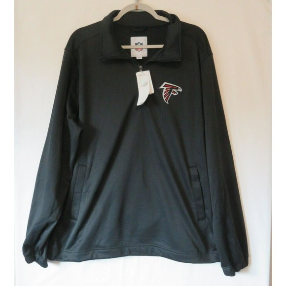 Atlanta Falcons 1/4 Zip Fleece Long Sleeve Pull Over Sz XL Black NFL Brand  NWT - Picture 1 of 11